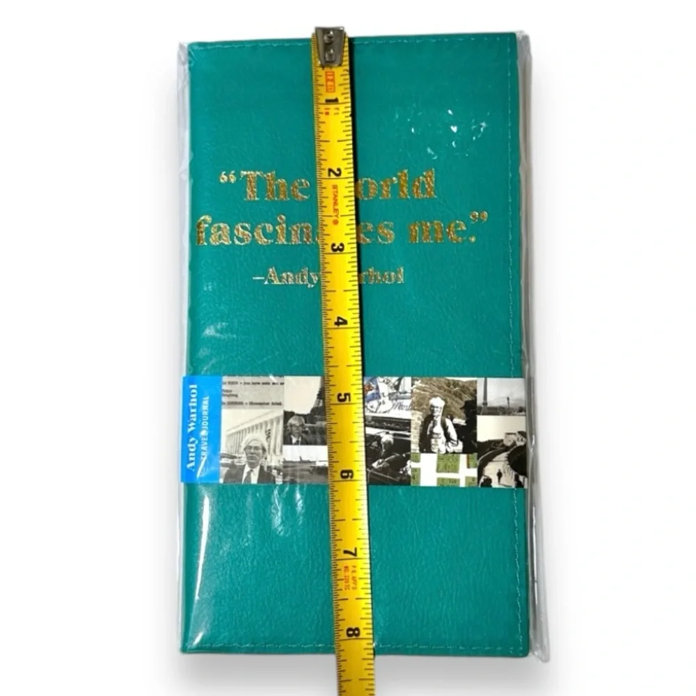 Andy Warhol Teal Travel Notebook NWT “The World Fascinates Me” Quote